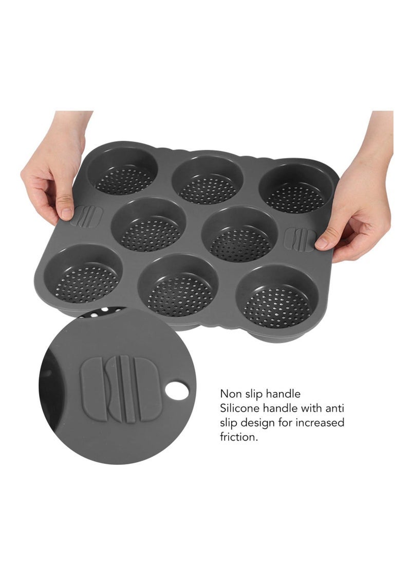 Hamburger Bun Pan, 11.7x10.0x1.2 inch Pan Baking Silicone Mold, 8 Cavity Cup Big Non-Stick for Gluten Buns Homemade - Image 3